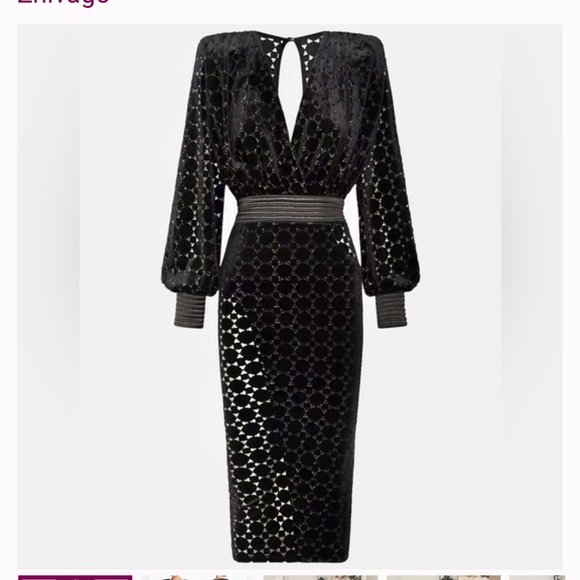 ZHIVAGO Level Laser-Cut Velvet Midi Dress - Picture 1 of 4